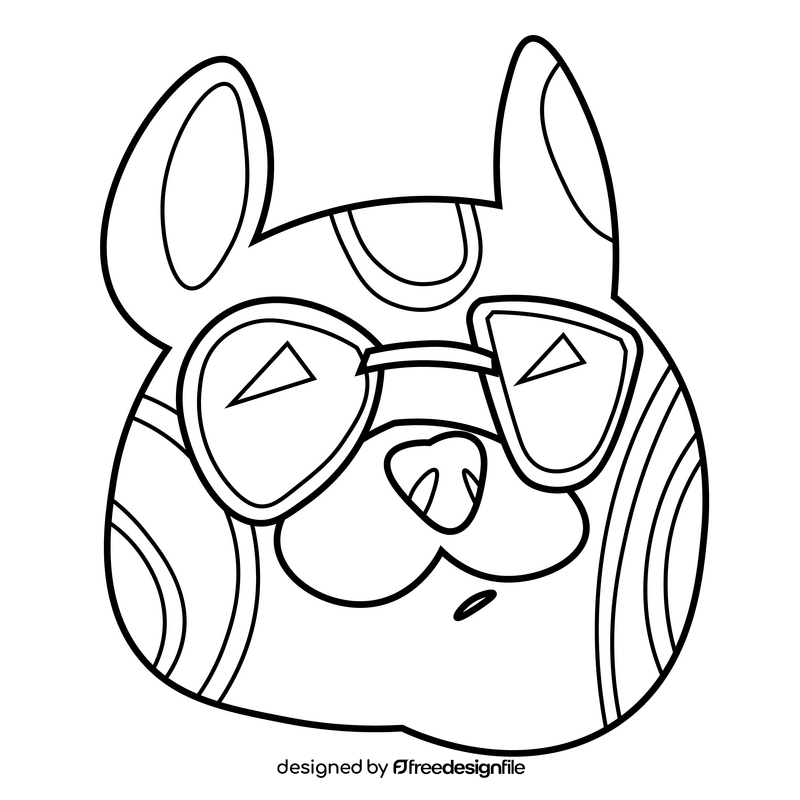 Chipmunk cool cartoon black and white clipart