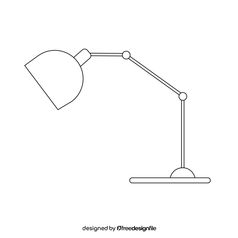 Table lamp drawing black and white clipart