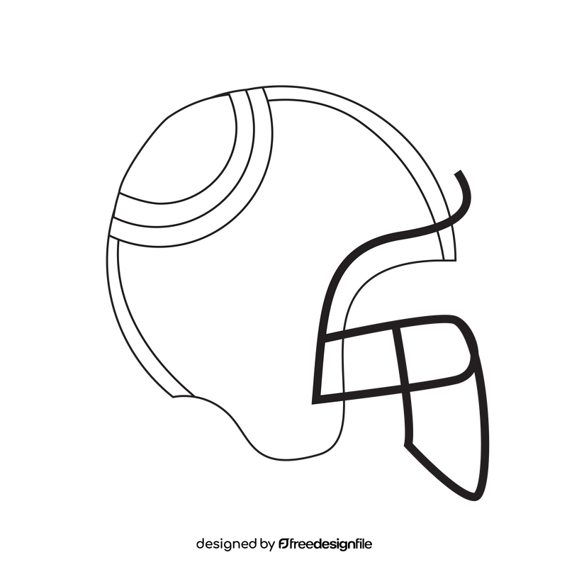 American football helmet black and white clipart