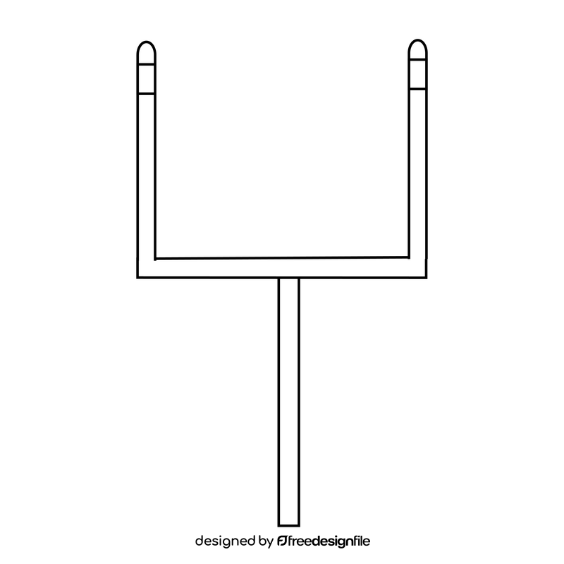 American football goal post black and white clipart