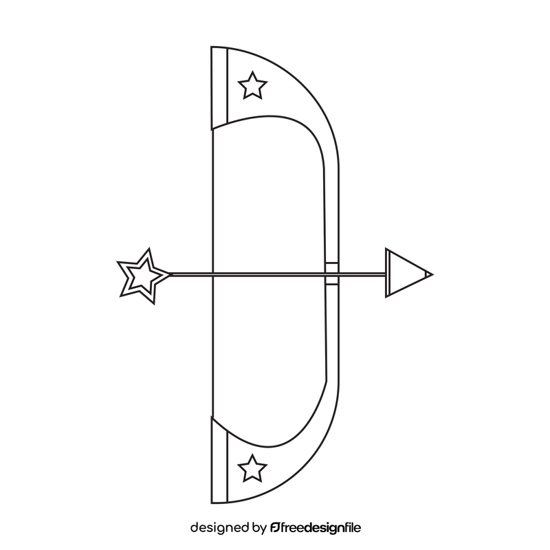 Archery bow black and white clipart