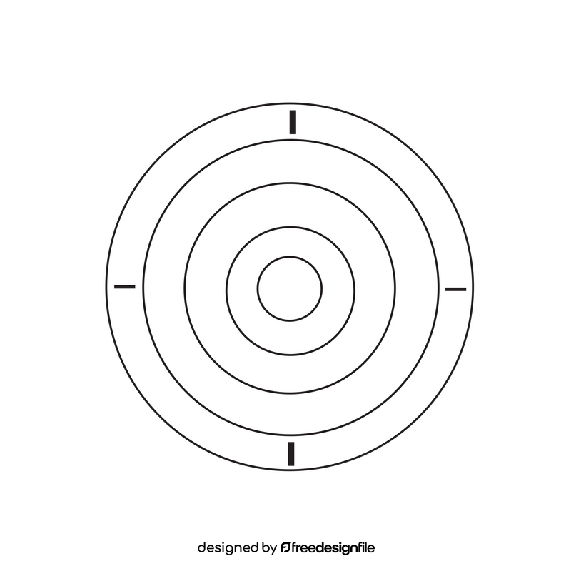 Archery target black and white clipart