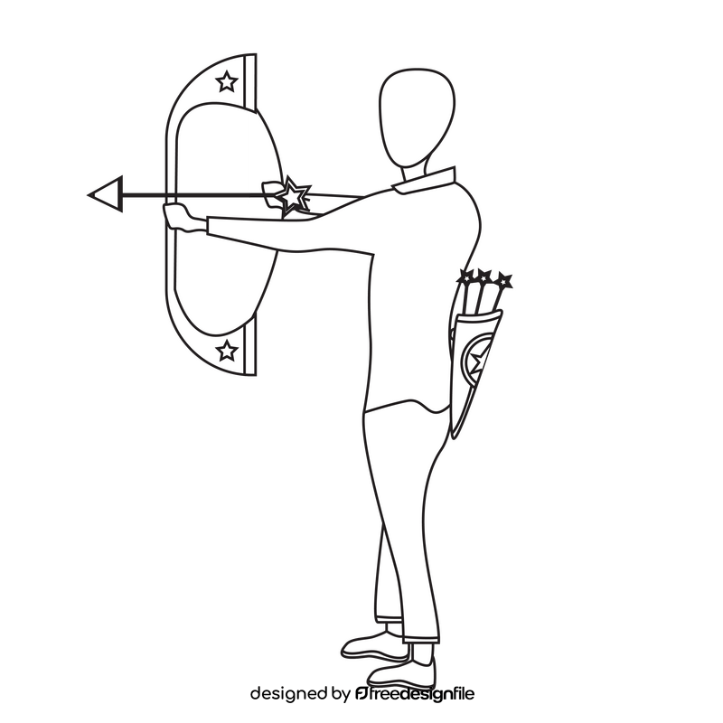 Archer black and white clipart