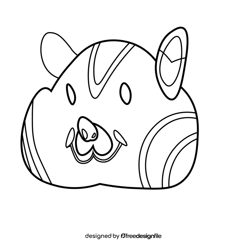 Chipmunk squirrel head black and white clipart