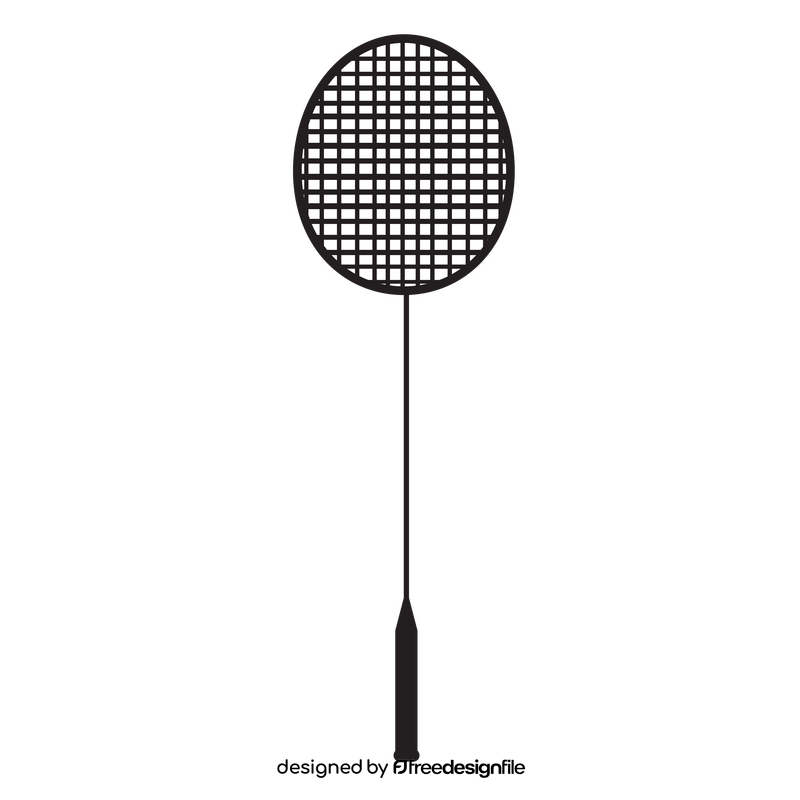 Badminton racket black and white clipart