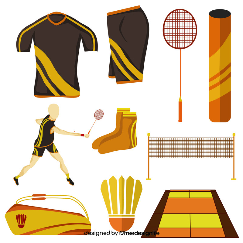 Badminton set vector