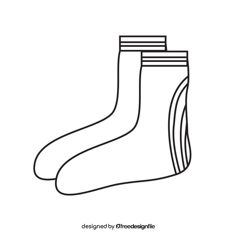 Sport socks black and white clipart vector free download