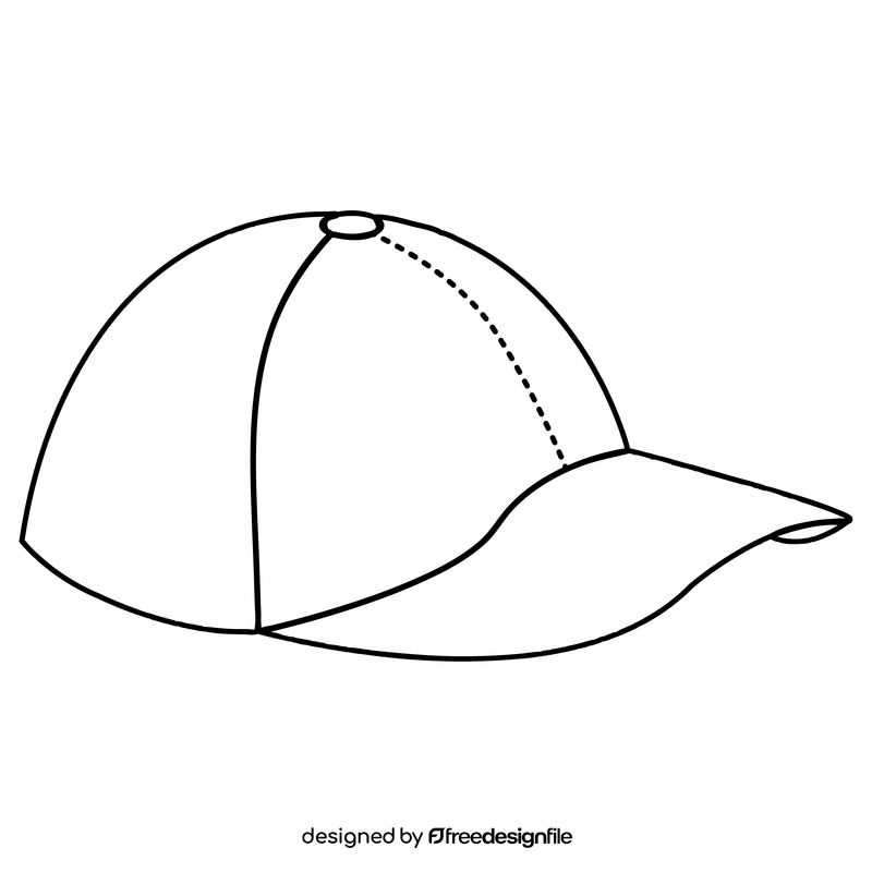 Baseball cap black and white clipart vector free download