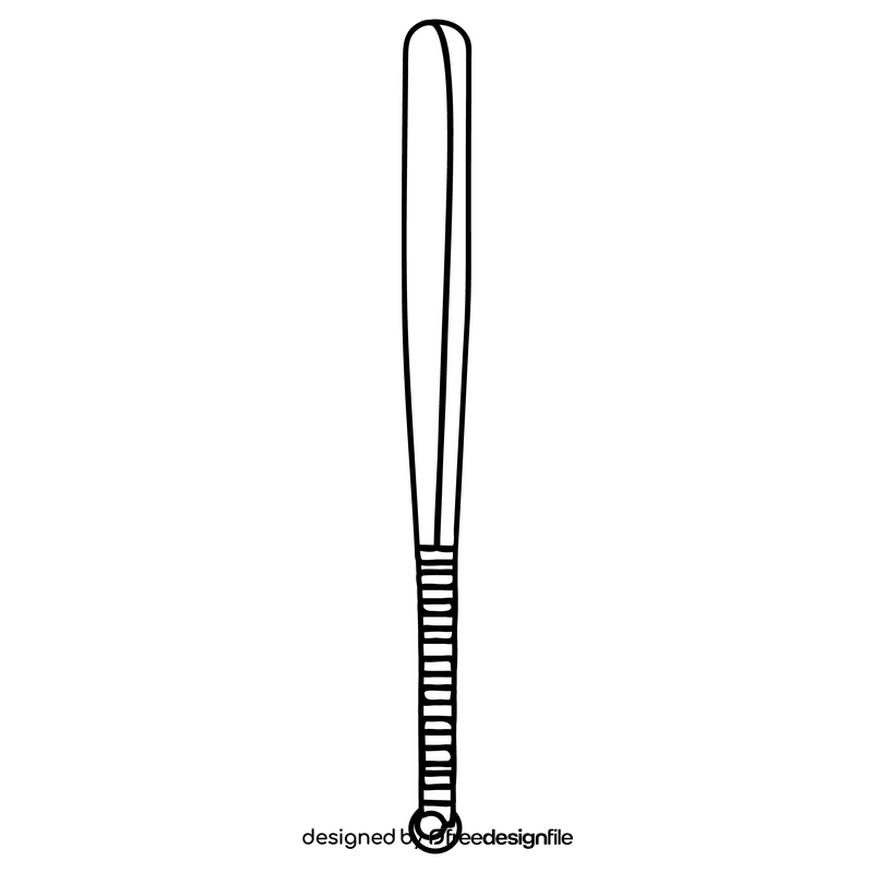 Baseball bat black and white clipart