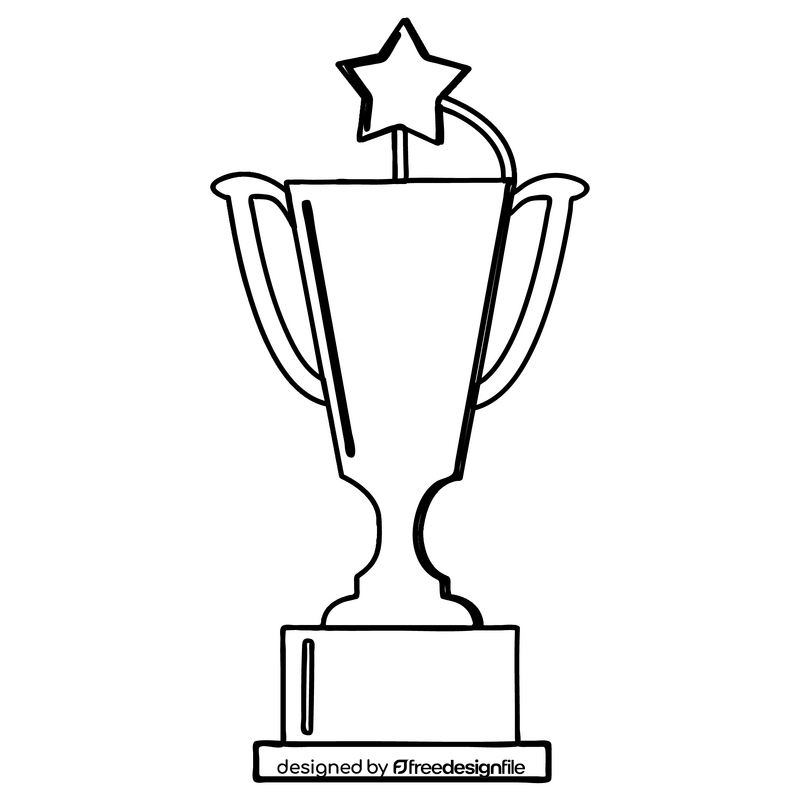 Baseball trophy black and white clipart