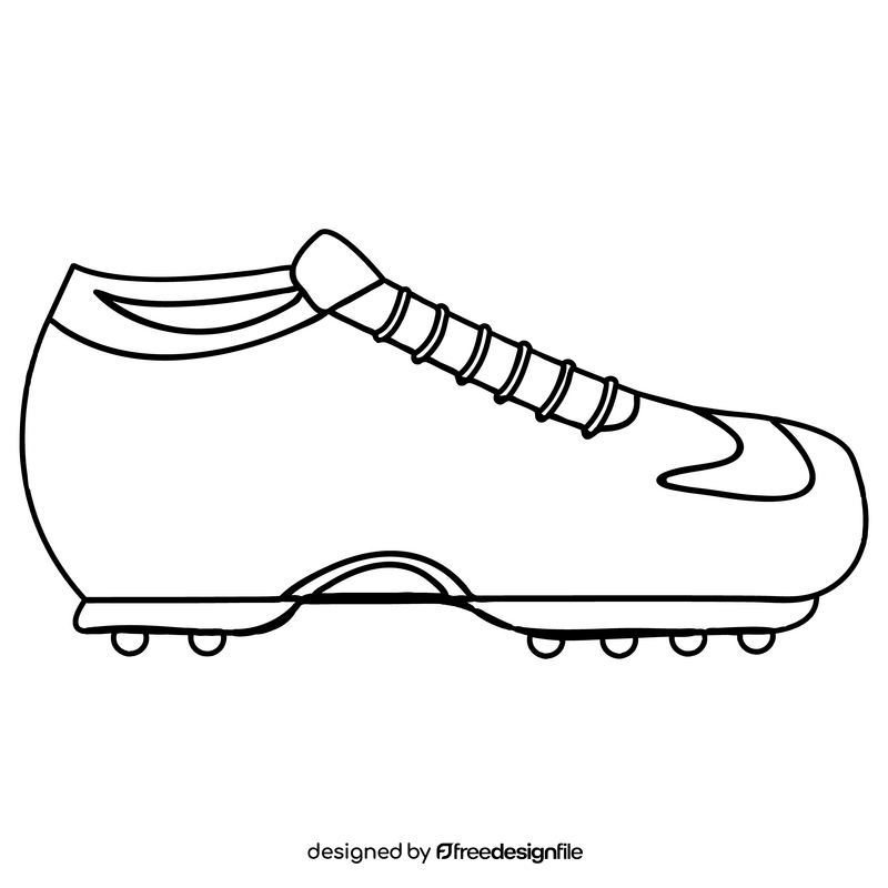 Baseball shoes black and white clipart
