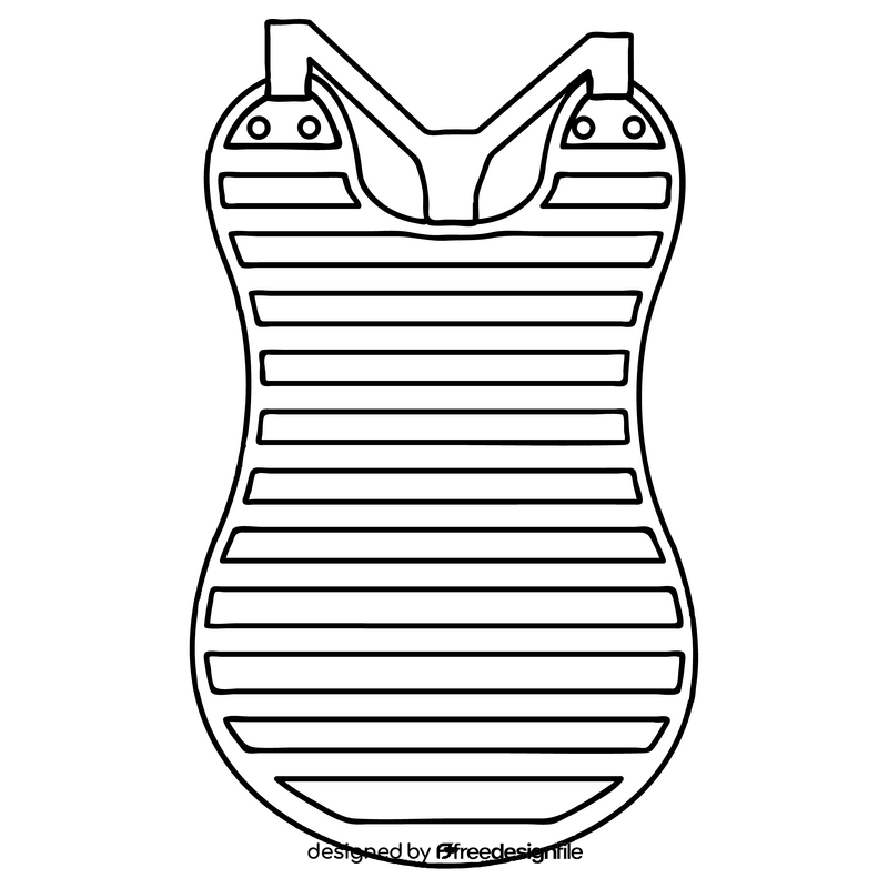 Chest protector black and white clipart