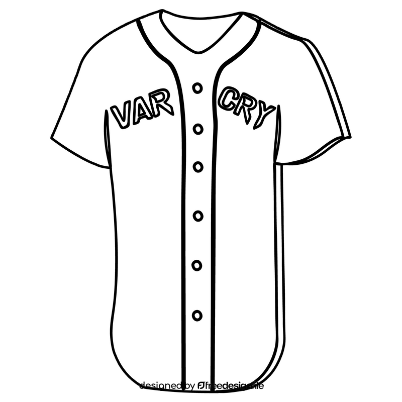 Baseball uniform black and white clipart