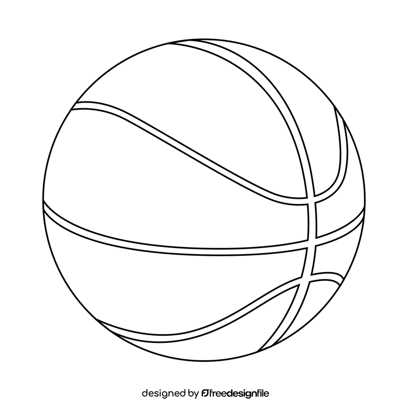 Basketball ball black and white clipart