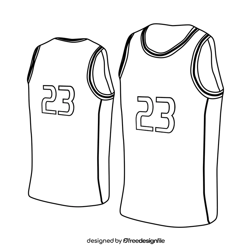 Basketball jersey black and white clipart