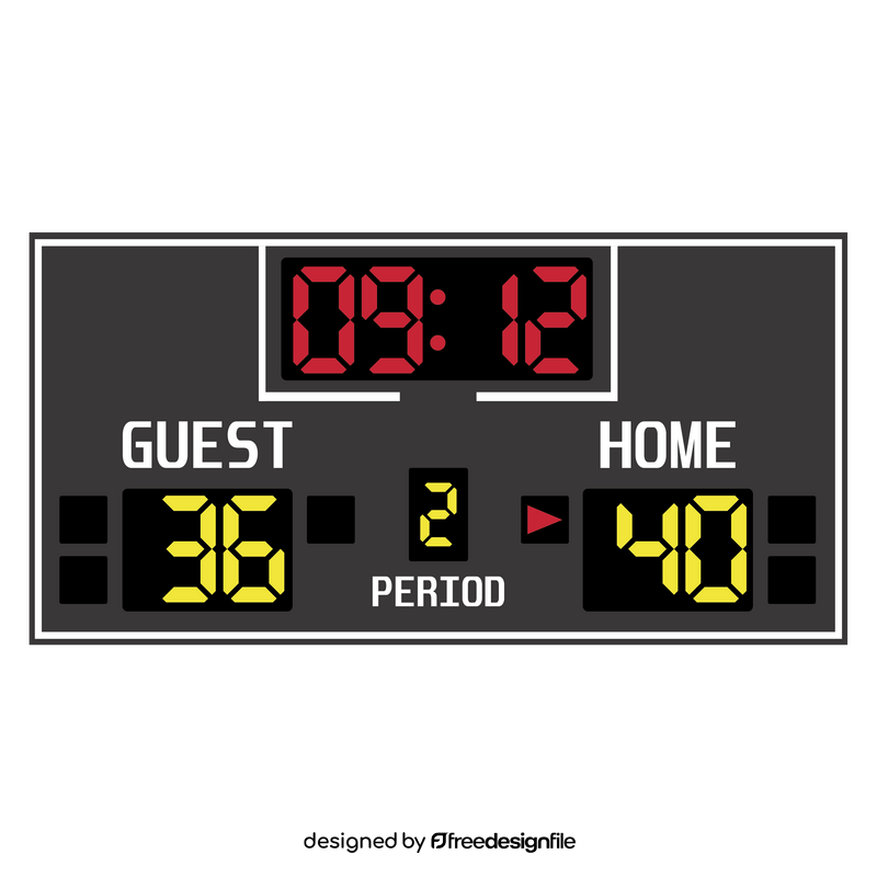 Basketball scoreboard clipart