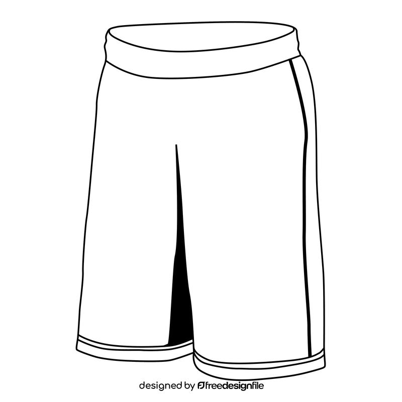 Basketball shorts black and white clipart