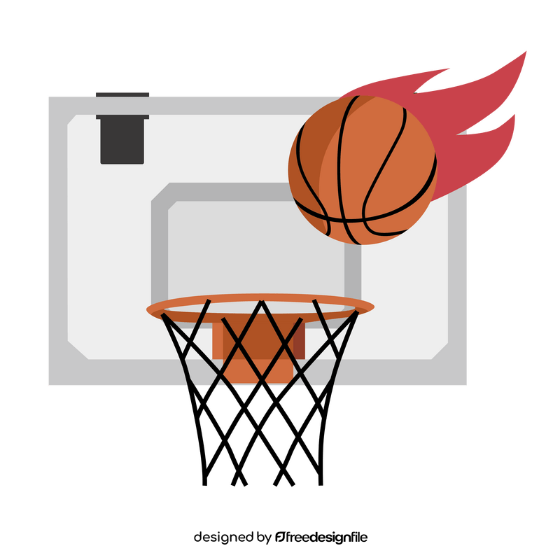 Basketball hoop and ball clipart