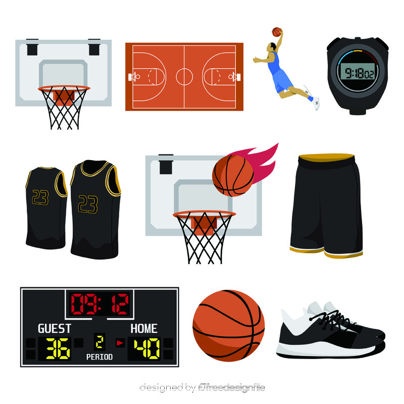 Basketball set vector