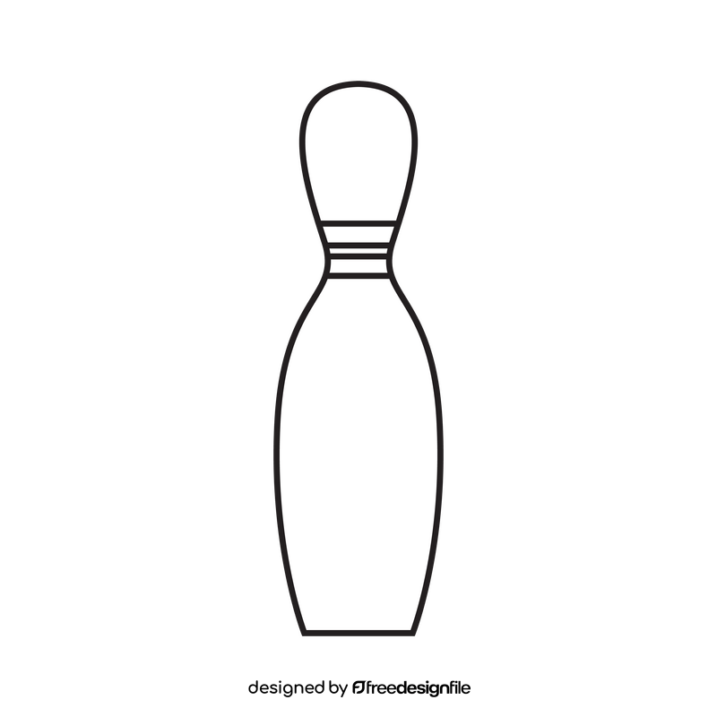 Bowling pin black and white clipart