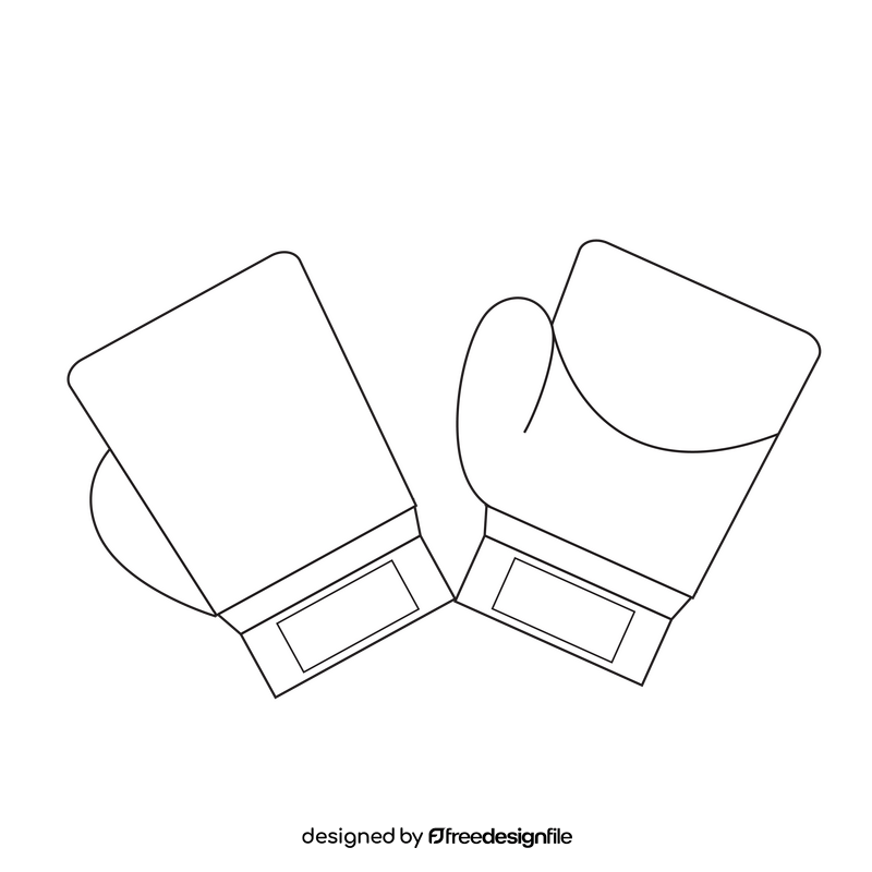 Boxing gloves black and white clipart