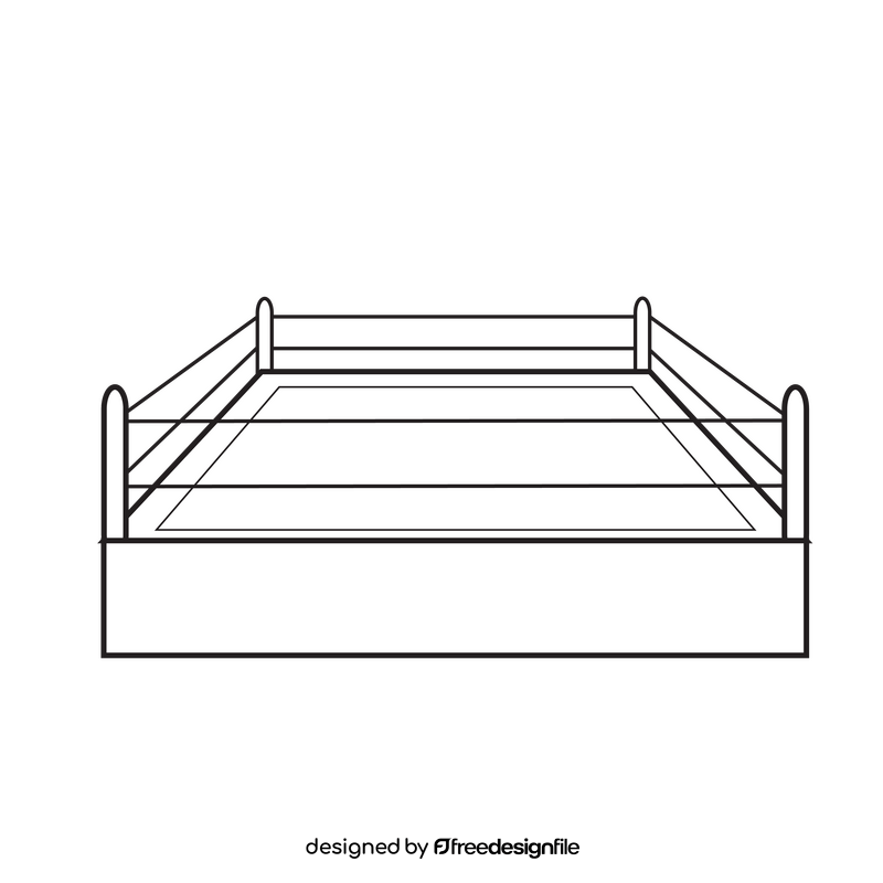 Boxing ring black and white clipart