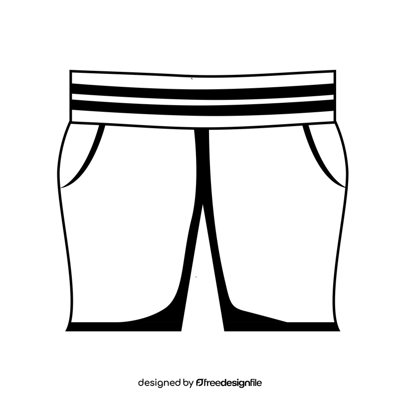 Boxing pants black and white clipart