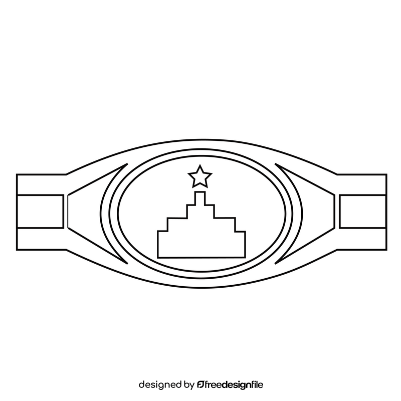 Boxing belt black and white clipart