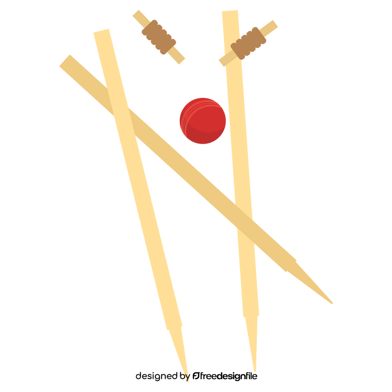 Cricket stumps and ball clipart