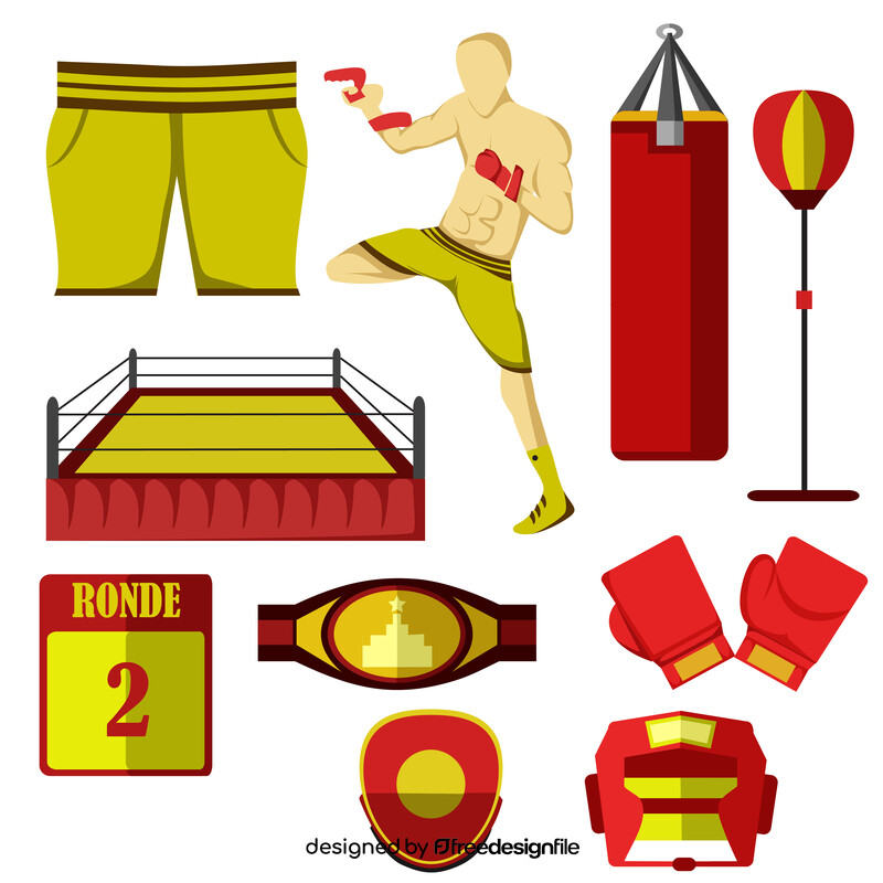 Boxing set vector