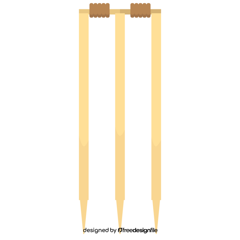 Cricket stumps clipart