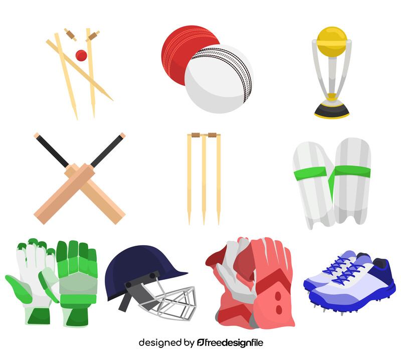 Cricket set vector