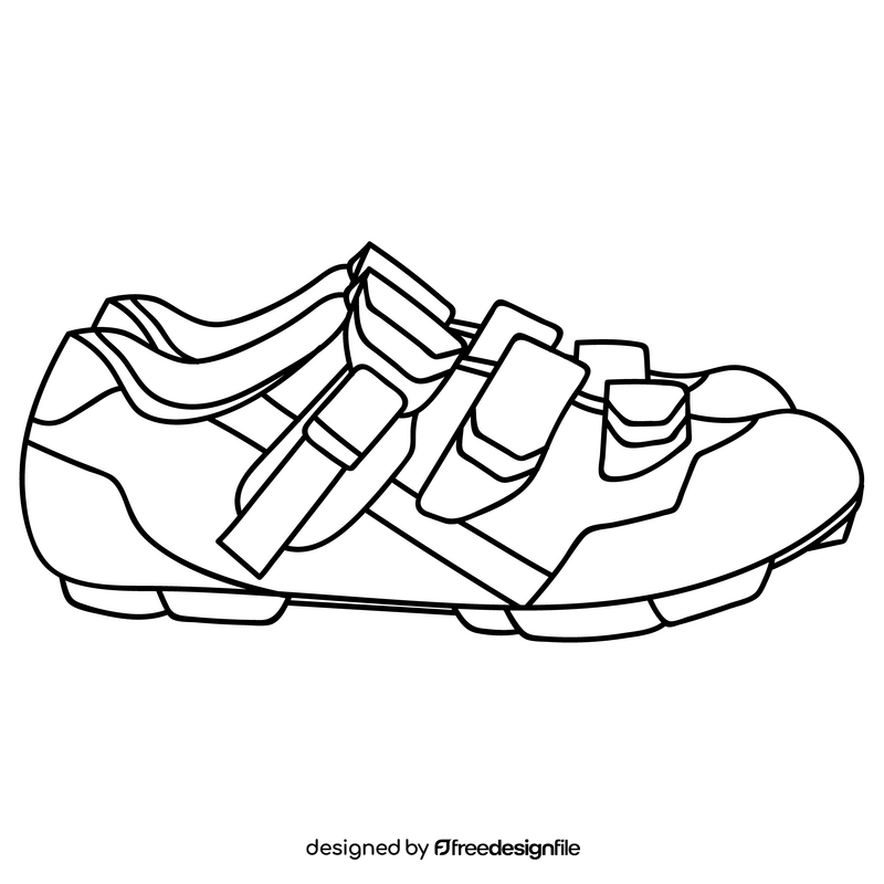 Cycling shoes black and white clipart