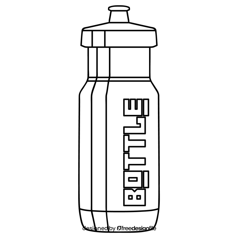 Cycling water bottle black and white clipart