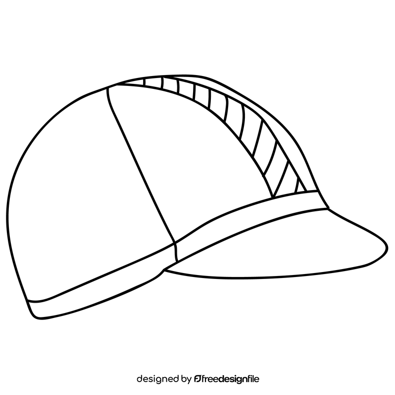 Cycling cap black and white clipart