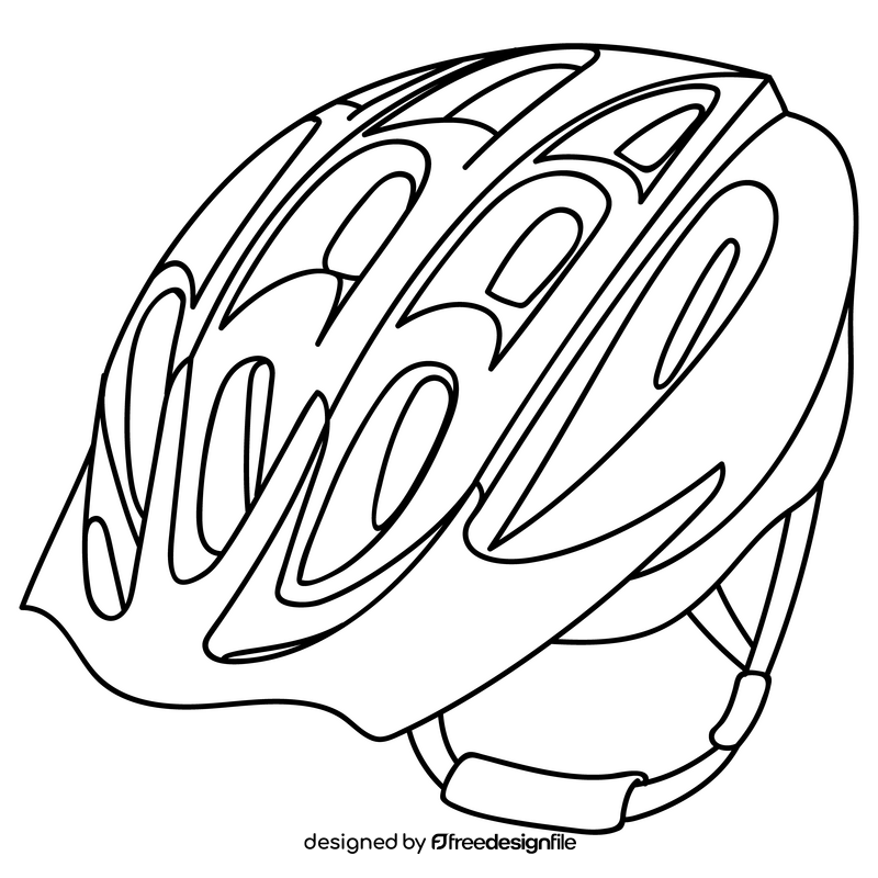 Cycling helmet black and white clipart