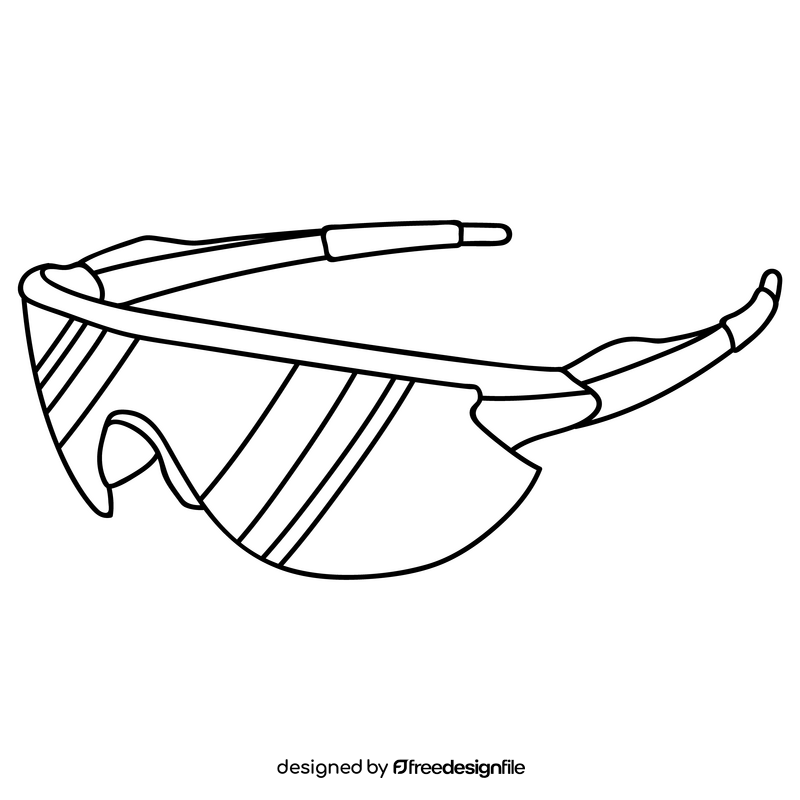 Cycling glasses black and white clipart