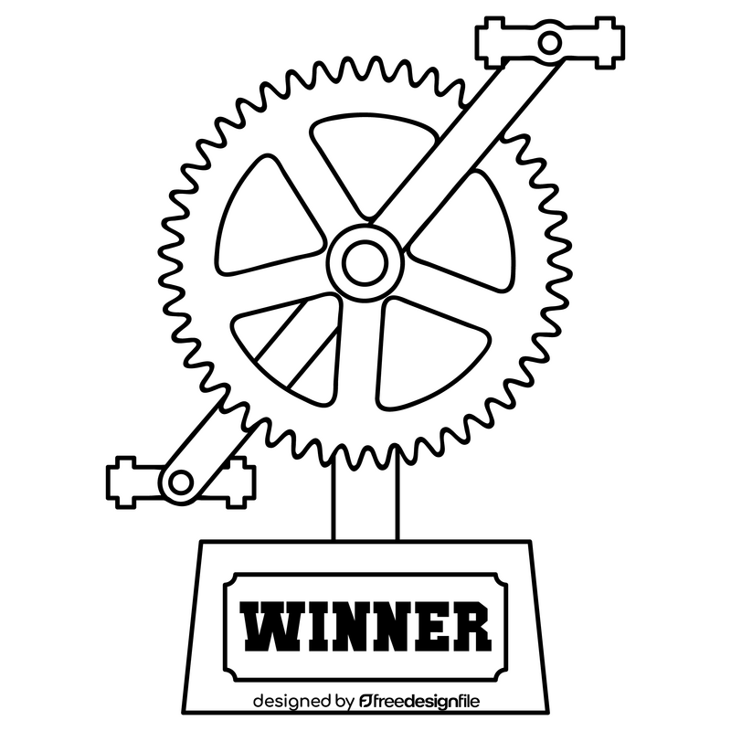 Cycling trophy black and white clipart