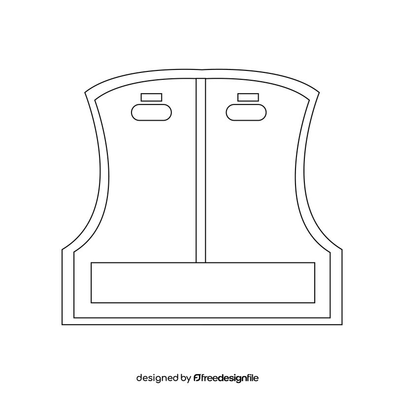 Fencing chest protector black and white clipart