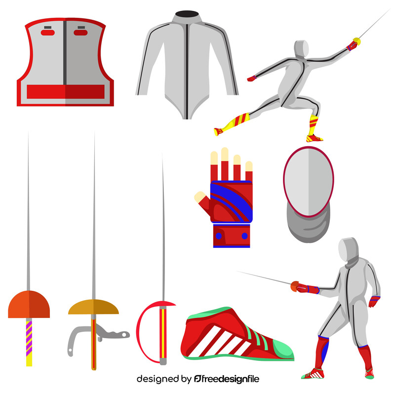 Fencing set vector