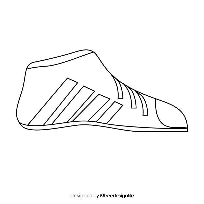 Fencing shoes black and white clipart