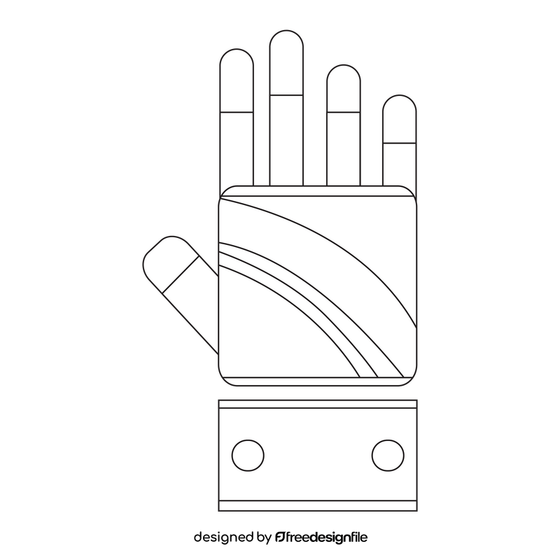 Fencing gloves black and white clipart