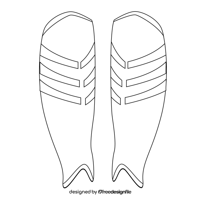 Field hockey shin guards black and white clipart