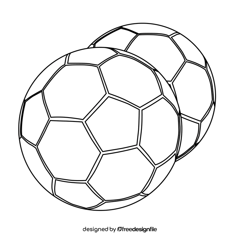 Football soccer ball black and white clipart