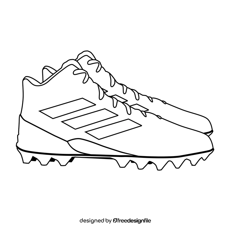 Football soccer shoes black and white clipart