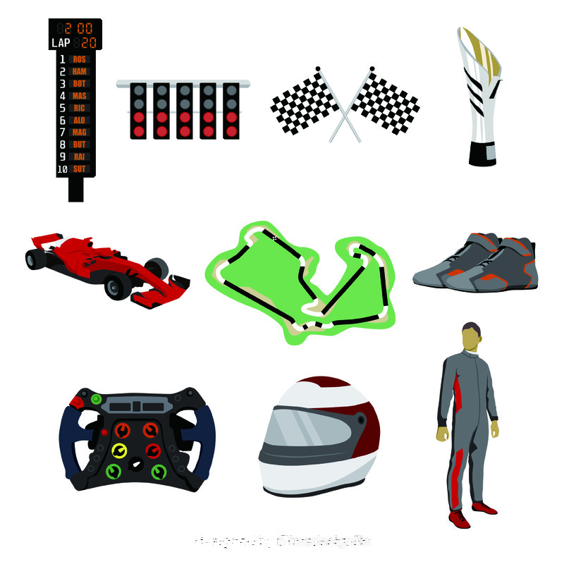 Formula 1 racing set vector