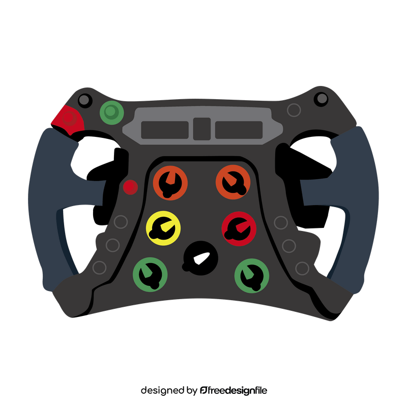 Formula 1 race car steering wheel clipart