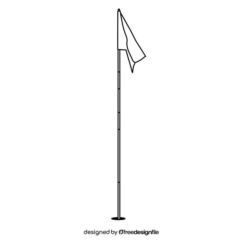 Golf flag black and white clipart