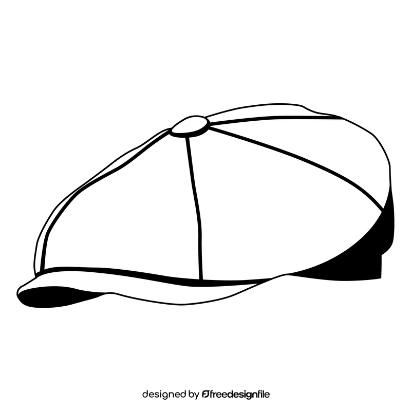 Golf hat black and white clipart