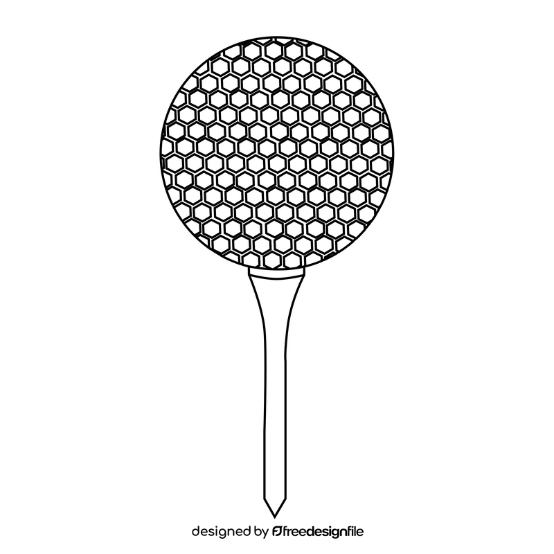 Golf tee black and white clipart